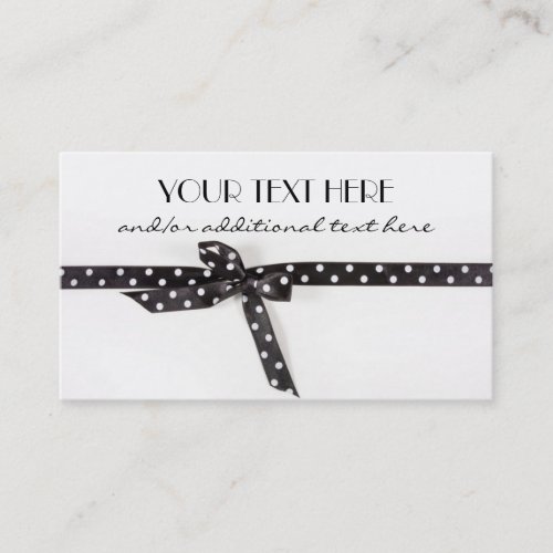 Black &amp; White Ribbon Business Card Template