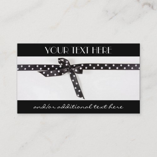 Black &amp; White Ribbon Business Cards
