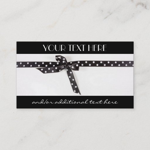 Customizable Black &amp; White Ribbon Business Cards