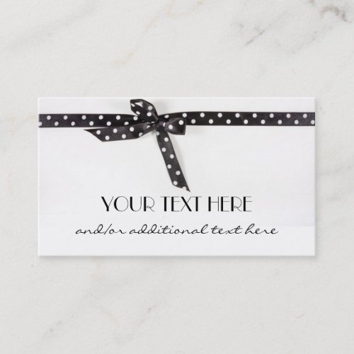 Black &amp; White Ribbon Business Card Template