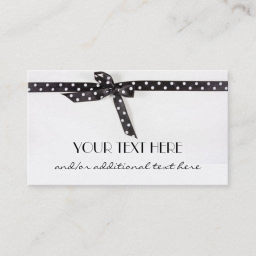 Customizable Black &amp; White Ribbon Business Card Template