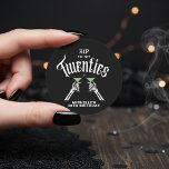 Black & White RIP To My Twenties 30th Birthday Classic Round Sticker<br><div class="desc">🍸 Raise a glass to the afterlife of your twenties with these trendy RIP to My Twenties 30th birthday stickers. Personalize the details and match your party vibe perfectly!</div>