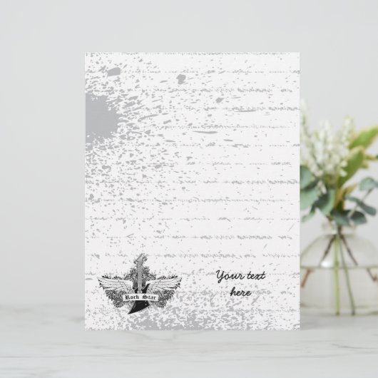 Black white Rock star electric guitar wings (Standing Front)