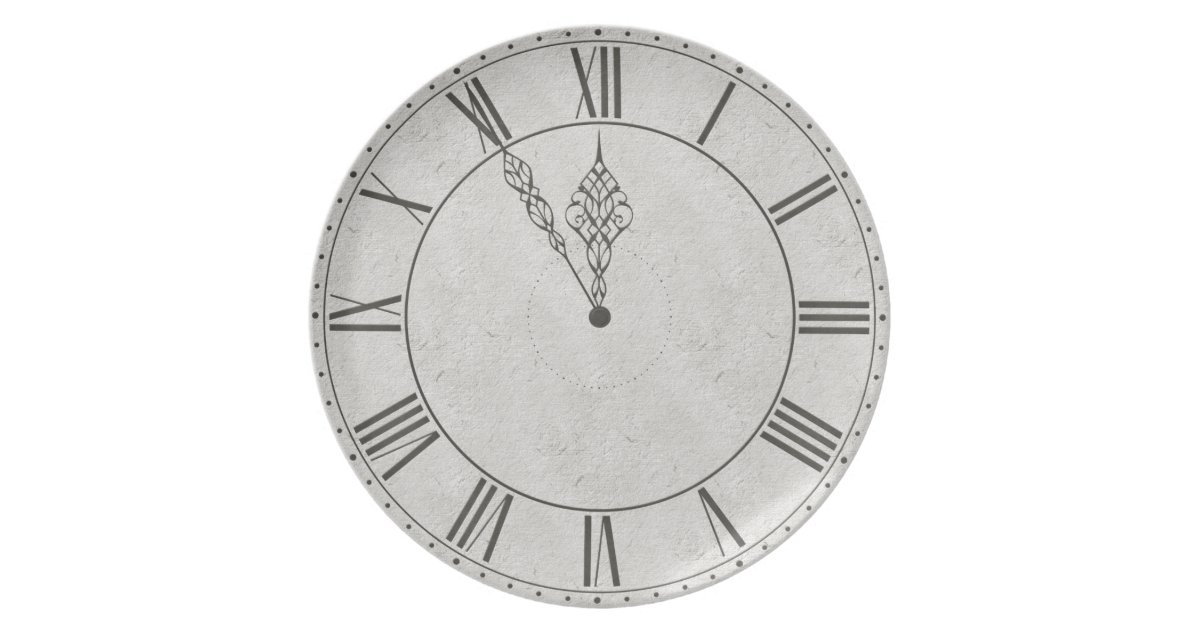 Black & White Roman Numeral Clock Face Melamine Plate Zazzle