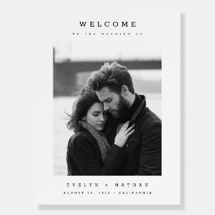 Black & White Romantic Photo Wedding Welcome Sign