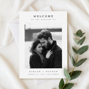 Black & White Romantic Photo Wedding Welcome Sign