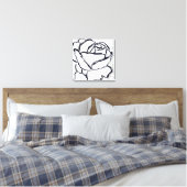 Black White Rose Artistic Lineart Painting Canvas Print (Insitu(Bedroom))