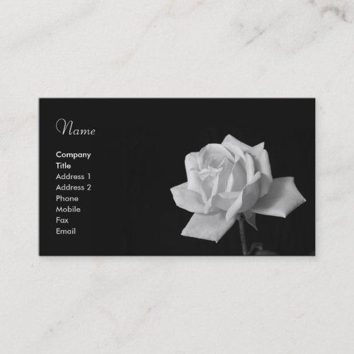 Black &amp; White Rose Business Card