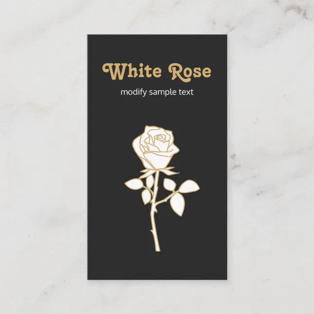 Black White Rose Floral Business Card | Zazzle