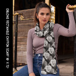 Black & White Rose Floral Pattern Long Rectangle Scarf<br><div class="desc">Black & White Rose Floral Pattern Long Rectangle Scarf. Using the filter tool,  the rose pattern is in shades of gray. Contact me here or at admin@giftsyoutreasure.com View all my shops https://bit.ly/1St7nHS</div>