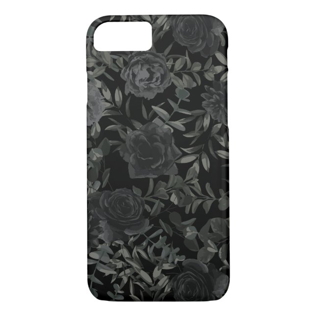 Black White Rose Gothic Wedding Case-Mate iPhone Case (Back)