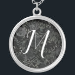 Black White Rose Gothic Wedding Silver Plated Necklace<br><div class="desc">This elegant gothic wedding design is great for a black and white wedding!  The black roses are beautiful and perfect for a pretty day!</div>