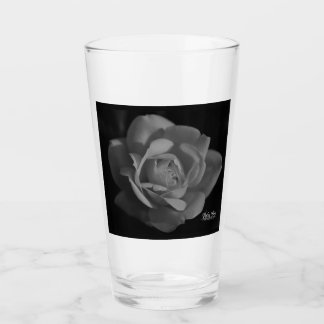Black & White Rose Pilsner Glass | Love Quote