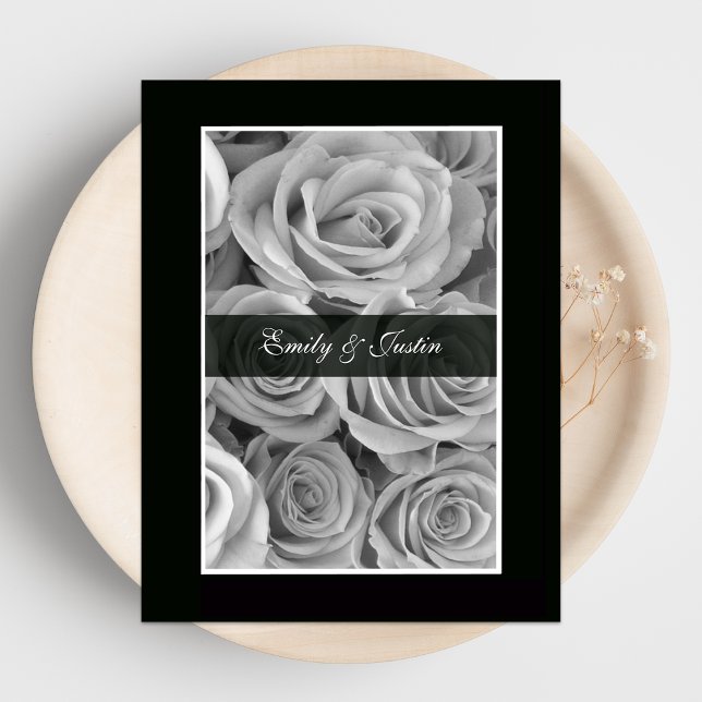 Black & White Rose Save the Date Invitation (Creator Uploaded)