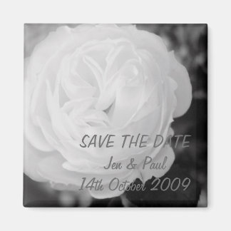 Black & White Rose - Save The Date Magnet