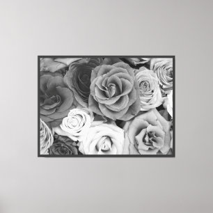 Black & White Roses Canvas Print