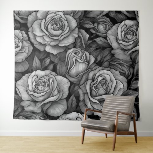 Black White Roses Party 90s Star Shot Backdrop