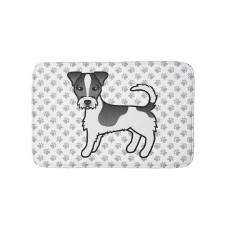 Black &amp; White Rough Coat Jack Russell Terrier Dog Bath Mat