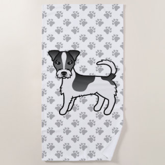Black &amp; White Rough Coat Jack Russell Terrier Dog Beach Towel
