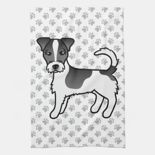 Black  White Rough Coat Jack Russell Terrier Dog Kitchen Towel