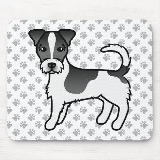 Black &amp; White Rough Coat Jack Russell Terrier Dog Mouse Pad