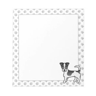 Black &amp; White Rough Coat Jack Russell Terrier Dog Notepad