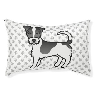 Black &amp; White Rough Coat Jack Russell Terrier Dog Pet Bed