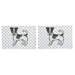 Black & White Rough Coat Jack Russell Terrier Dog Pillow Case