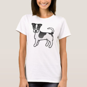 Black & White Rough Coat Jack Russell Terrier Dog T-Shirt