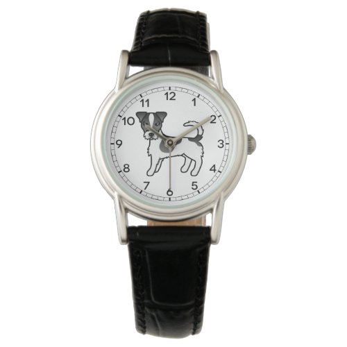 Black  White Rough Coat Jack Russell Terrier Dog Watch