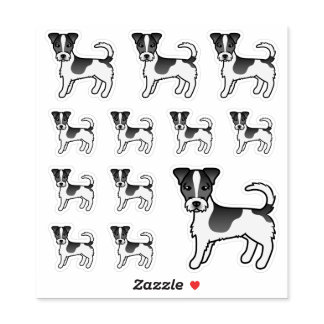 Black &amp; White Rough Coat Jack Russell Terrier Dogs Sticker
