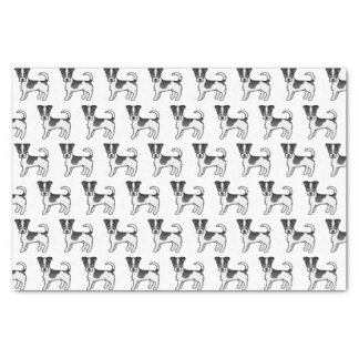 Black &amp; White Rough Coat Jack Russell Terrier Dogs Tissue Paper
