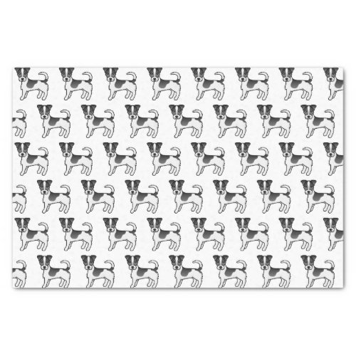 Black  White Rough Coat Jack Russell Terrier Dogs Tissue Paper
