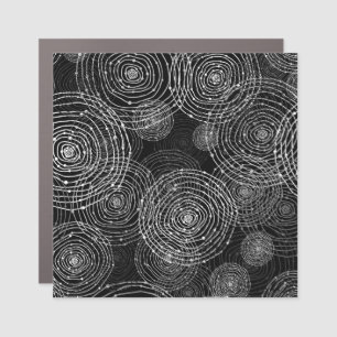 Black White: Round Shapes Seamless. Car Magnet