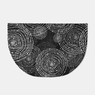 Black White: Round Shapes Seamless. Doormat