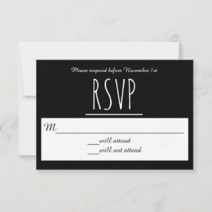 Black/White RSVP - RSVP Card
