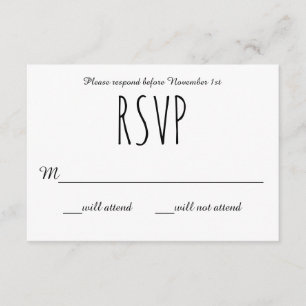 Black/White RSVP - RSVP Card