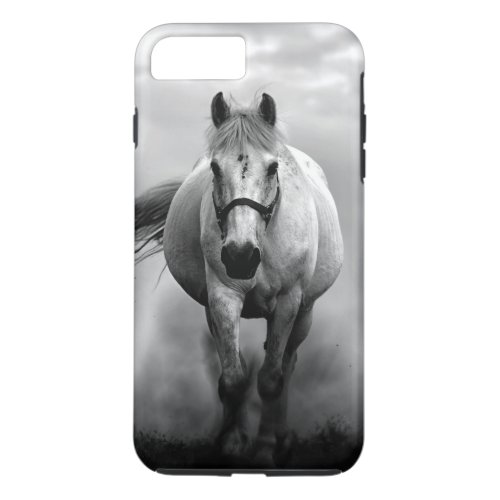 Black White Running Horse Freedom iPhone 8 Plus7 Plus Case