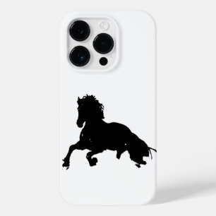 Black White Running Horse Silhouette Case-Mate iPhone 14 Pro Case