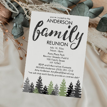 Black White Rustic Plaid Country Family Reunion Invitation by MaggieMart at Zazzle