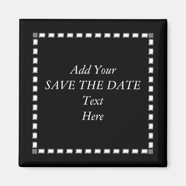Black White SAVE THE DATE Magnets (Front)