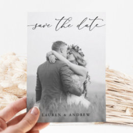 Black & White Save the Date Photo Picture 3 Card