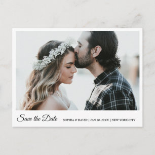 Black & White Save The Date Photo Postcard