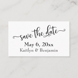 Black White Save the Date Wedding Detail Enclosure Business Card