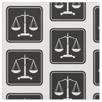 Black White Scales Of Justice | Law Gifts Fabric by wierka at Zazzle