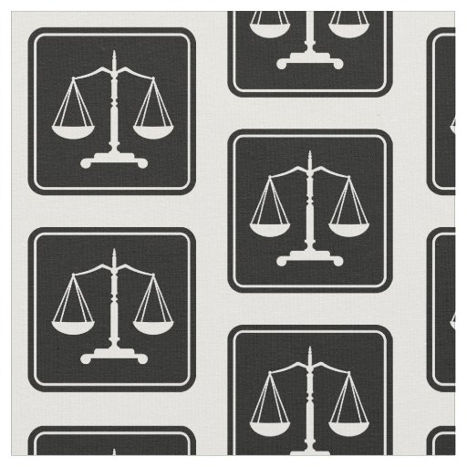 Black White Scales of Justice | Law Gifts Fabric