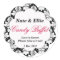 Black & White Scallop Damask Candy Buffet Sticker