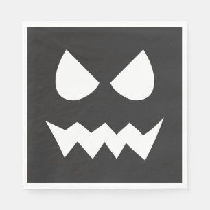 Black & White Scary Halloween Ghost Face Napkins