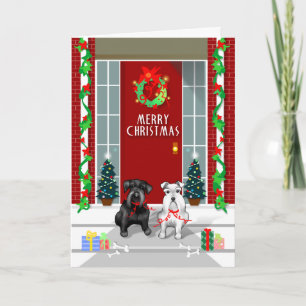 Black & White Schnauzer Merry Christmas Card
