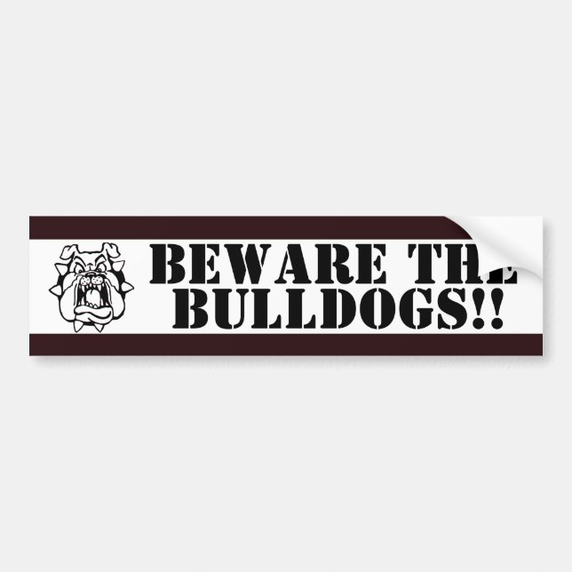 BLACK & WHITE SCHOOL COLORS BUMPER STICKER (Front)